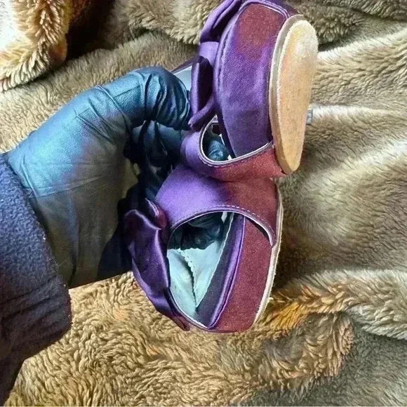 Michaelangelo Maribelle Women Size 9M Purple Satin Peep Toe 4" Heel Shoes SH05 - Picture 8 of 11